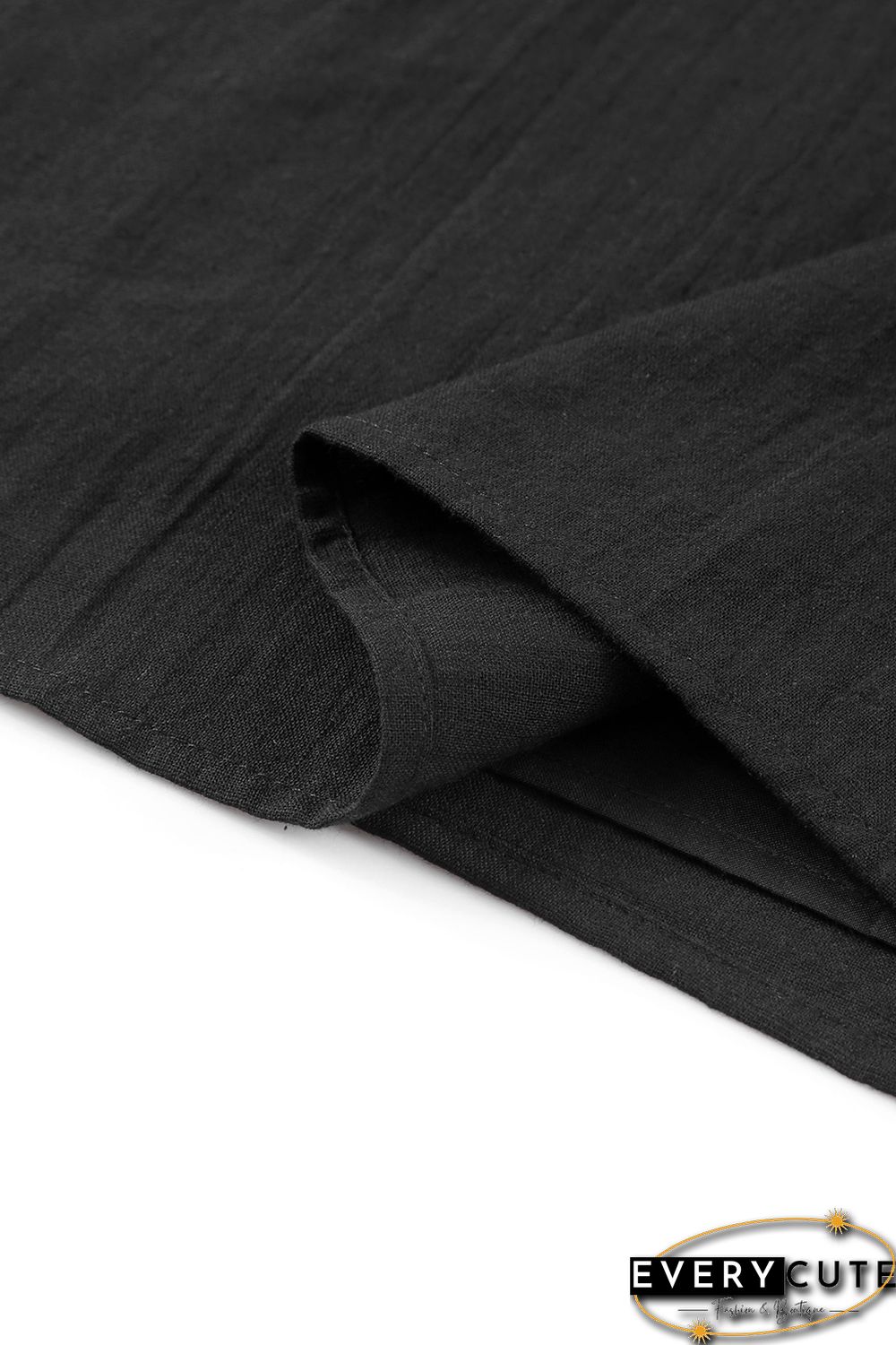 Black Floral Embroidered Ruffled Puff Sleeve Blouse