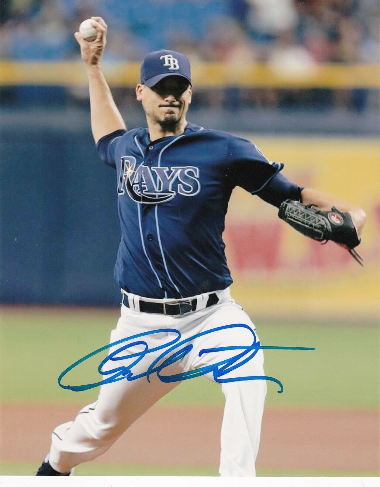 CHARLIE MORTON TAMPA BAY RAYS ACTION SIGNED 8x10