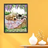 (Counted/Stamped)Sleeping Cat And Dog-14CT Cross Stitch 28*33cm/11.02*12.99in