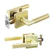 [US Local Warehouse] Verdurancd Heavy Duty Privacy Doors Handles with Locks Square Entrydoor Knurled Handle for Left Right Sided for Front Entrance and Bedrooms Passage