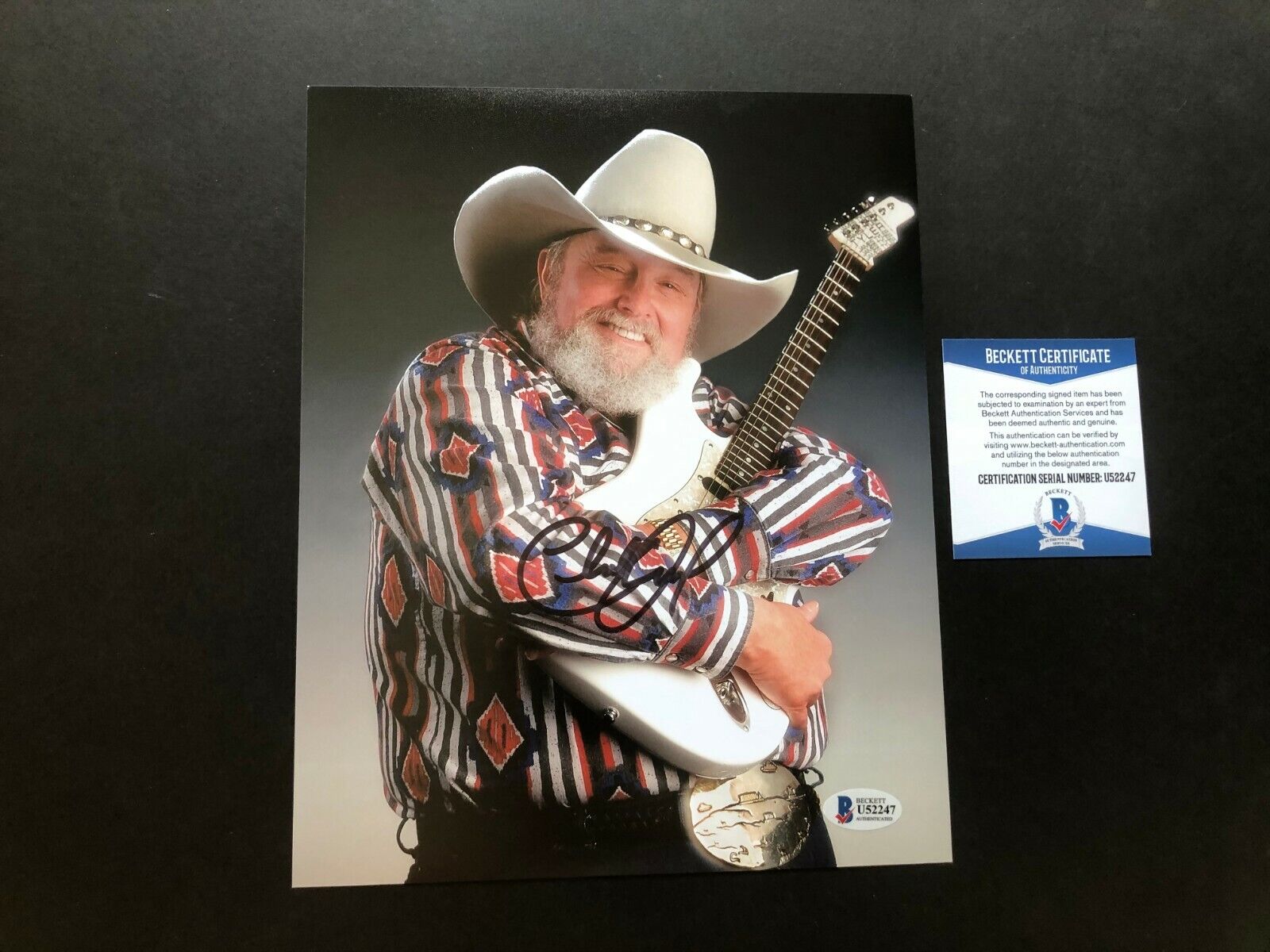 Charlie Daniels Hot signed autographed fiddle Georgia 8x10 Photo Poster painting Beckett BAS coa