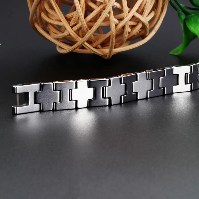 Women's Or Men's Real 215mm Tungsten Carbide Hologram Energy Bracelets Unisex Fashion Link Chain Bangles Gift For Mens And Womens