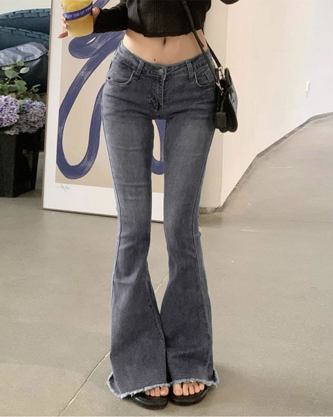 Fashionv-Ins Stretch-wash Low-rise Flared Jeans