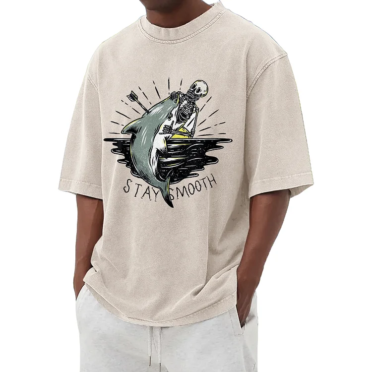 "I'm Gonna Be Eaten" Graphic Washed T-Shirt 012