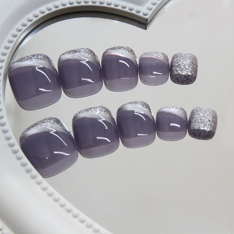 Churchf Churchf Eye Fine Flash Nail Piece Wearing Armor Thin Flash Removable Toenail Piece Fingernail Patch 24 Pieces