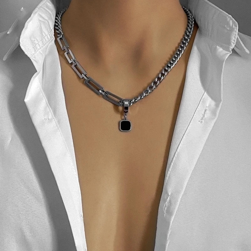 Ins Style Geometric Titanium Steel Plating Unisex Pendant Necklace
