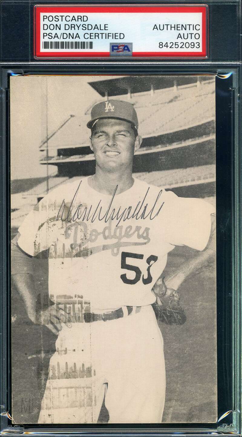 Don Drysdale PSA DNA Cert Autograph Hand Signed 1964 Photo Poster painting Postcard