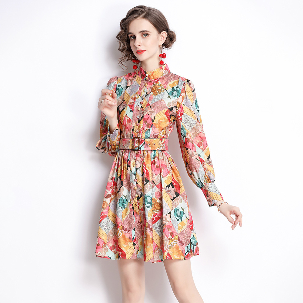  thdmladies Colorful Kisses Black Floral Print Dress thedmladies