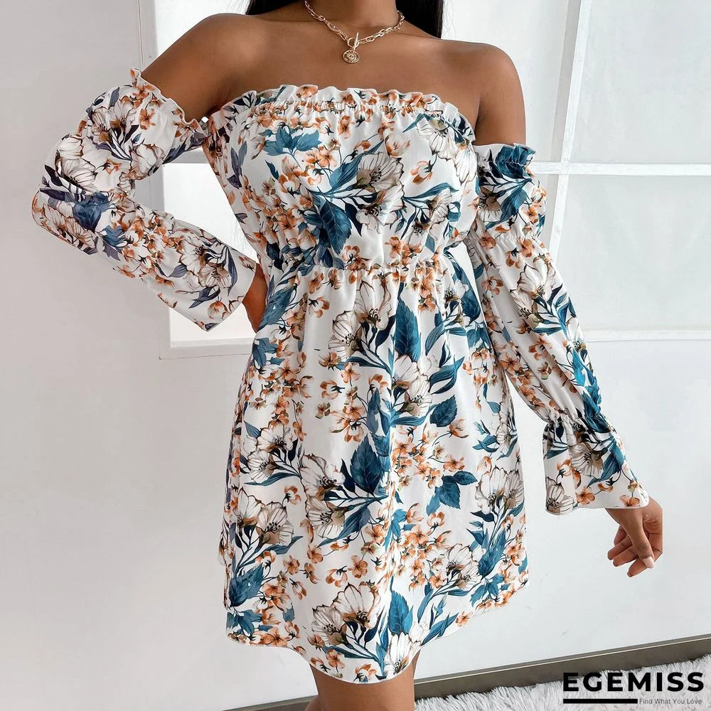 Chest-wrapped Commuter Print Dress | EGEMISS