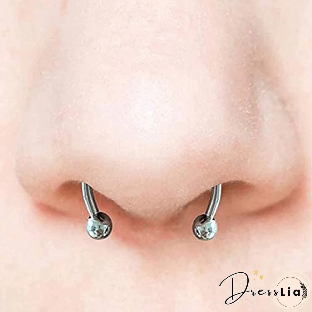 Magnetic Horseshoe Nose Rings 316L Stainless Steel Faux Septum Rings Fake Piercing Clip on Nose Hoop Rings Gift for Women Girl