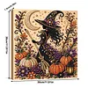 (30x30cm)Halloween Witch Pearl Painting Art Kits With Inner Frame Pearl Gem Paintings Picture Arts Craft for Adults Beginners Home Wall Decor