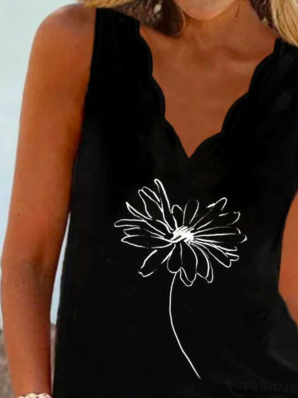 Loose Jersey Casual V Neck Tank & Cami | IFYHOME