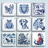 (Multi-Style) Blue And White Porcelain Animal-11CT Stamped Cross Stitch 40*40cm