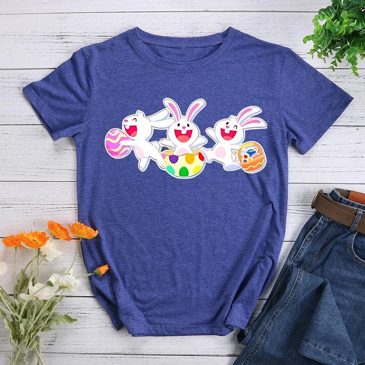 Happy Easter Round Neck T-shirt-0025122