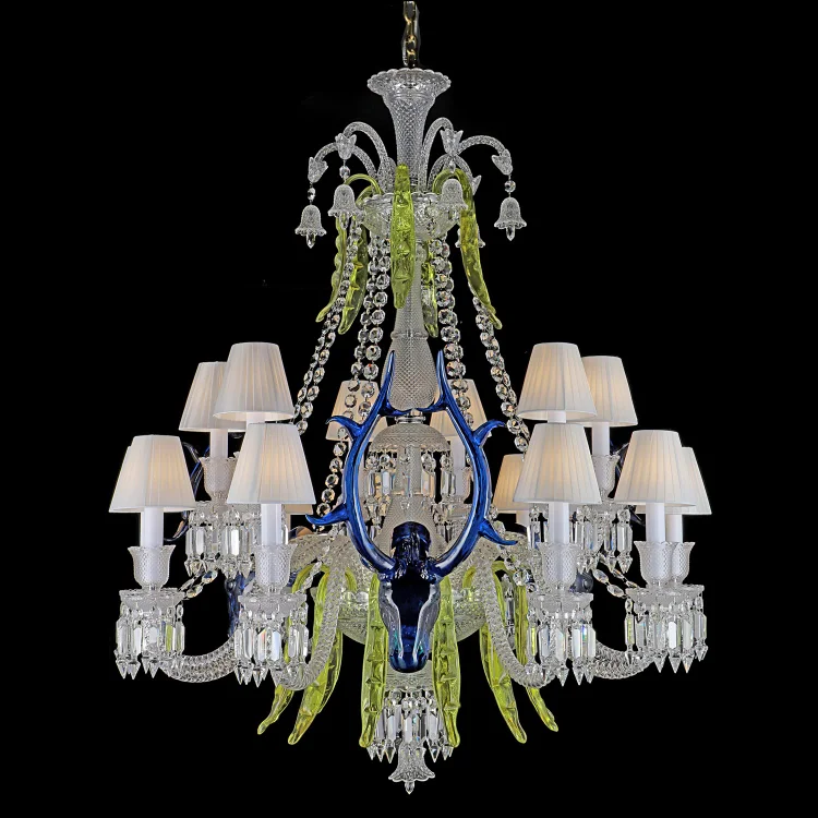 Deers Chandelier Baccarat Lamp Art Deco Vintage Light Fixture