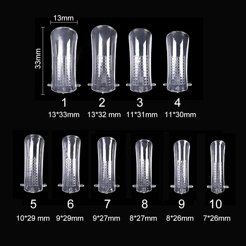 1 Box Quick Building Nail Mold Tips Nail Dual Forms Finger Extension Nail Art UV Extend Gel  Nail Extension Tool-Nail Inspo