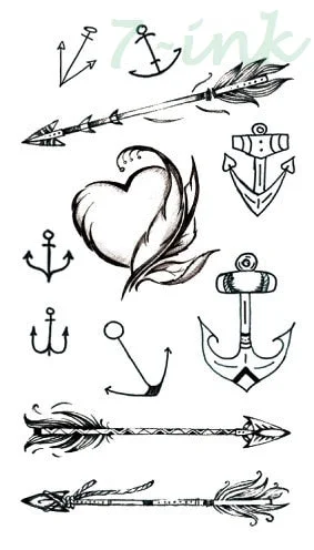 Waterproof Temporary Tattoo sticker cute small anchor tatto stickers flash tatoo fake tattoos for kids girl child