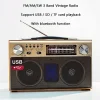 Retro Bluetooth Cassette Radio, CD Tape Player, Classic 80s Style, DSP FM Radio, Stereo Playback, Support TF Card/SD/USB Playback, USB Rechargeable