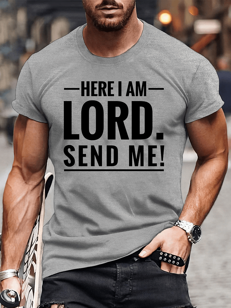 Here I am Lord send me Crew Neck T-Shirt - 1