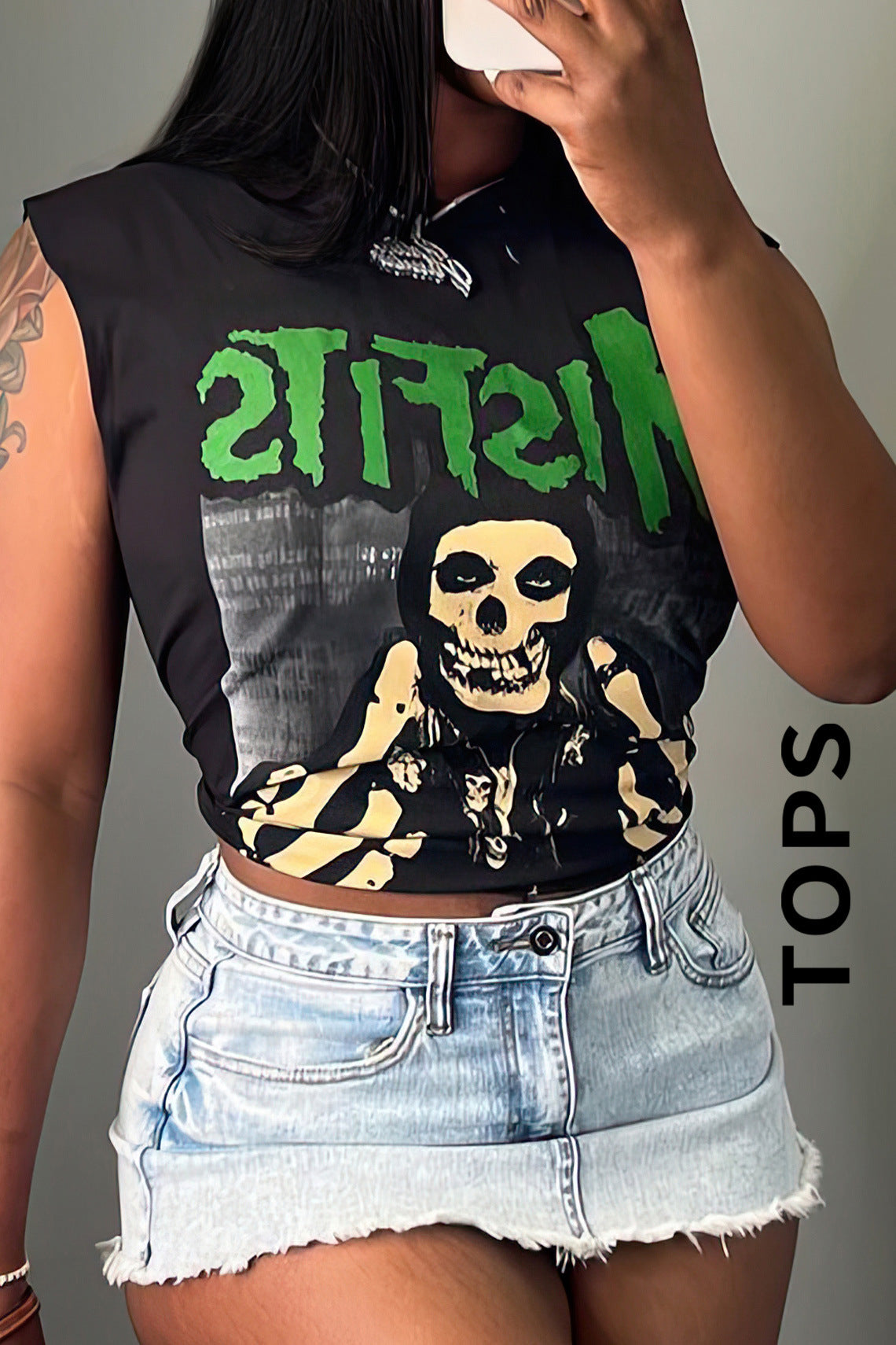 2000s dti Summer American High Street Fashion Brand Loose Fun Hot Stamping Loose Sleeveless Vest