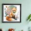 Flower Fox - 18CT Stamped Cross Stitch 25*25cm/9.84*9.84in