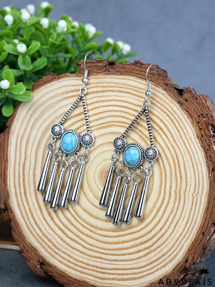 Alloy Tassel Drop Earrings