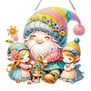 DIY Mothers Day Flower Gnome Diamond Painting Single-sided Hanging Pendant