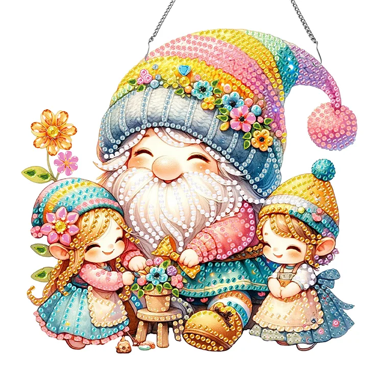 Acrylic Special Shaped Dwarf 5D DIY Diamond Art Hanging Decorations for Beginner