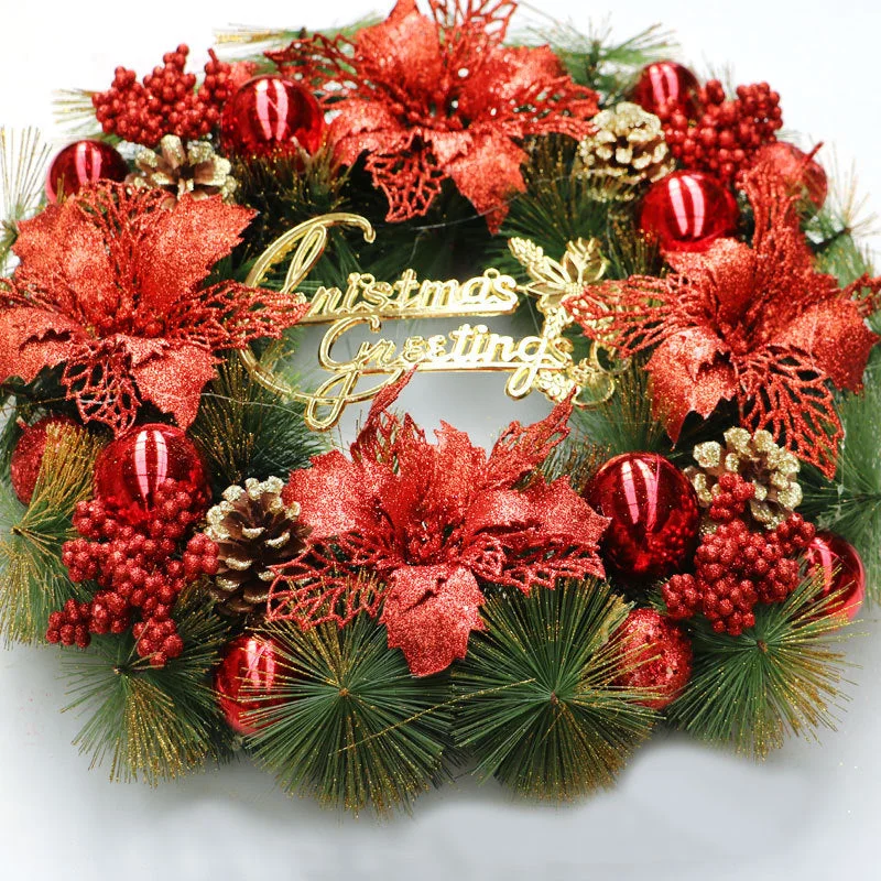 Red Christmas Balls And Berries Artificial Christmas Wreaths For Front Door