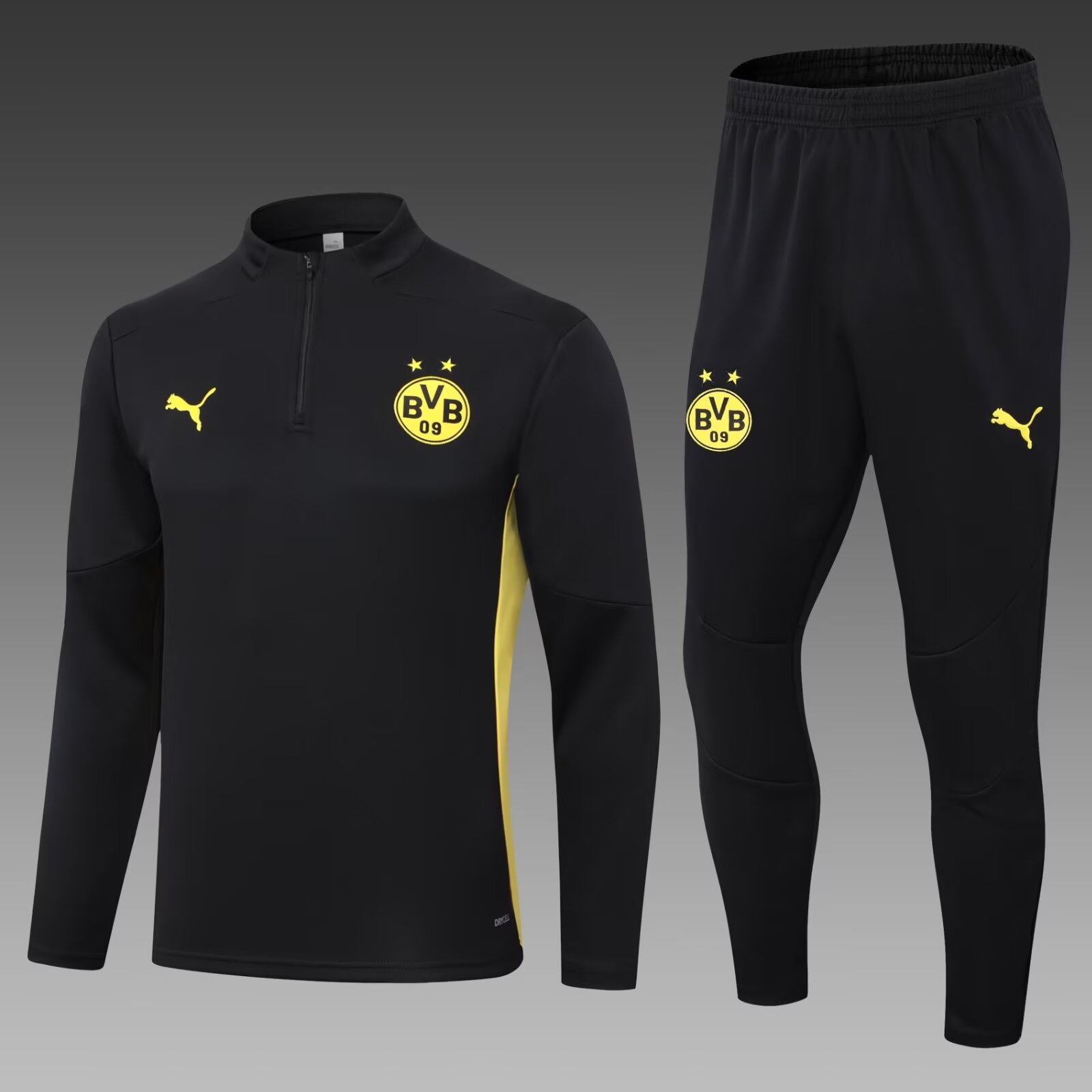 2024/2025 Dortmund Half-Pull Training Suit Black Football Shirt 1:1 Thai Quality mysite