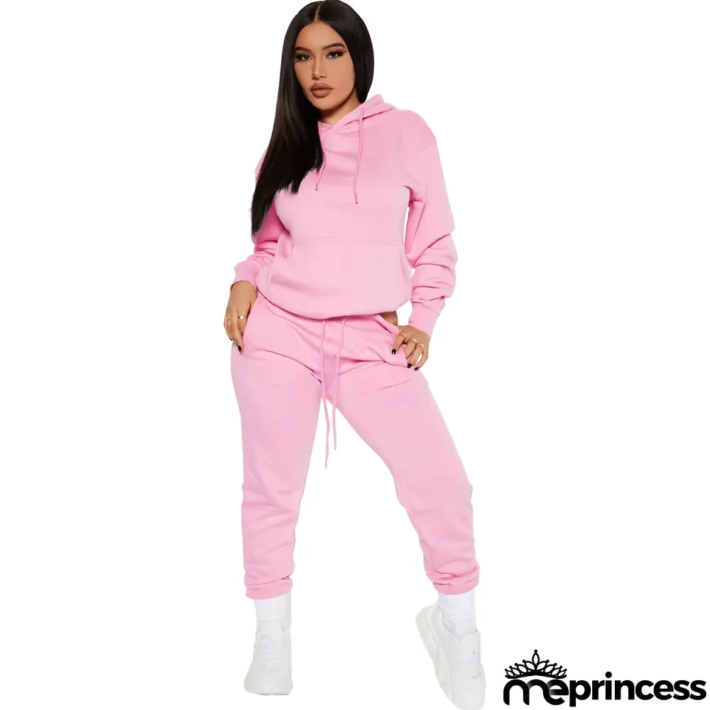 Women Casual Hoodies and Pant Two Piece Set