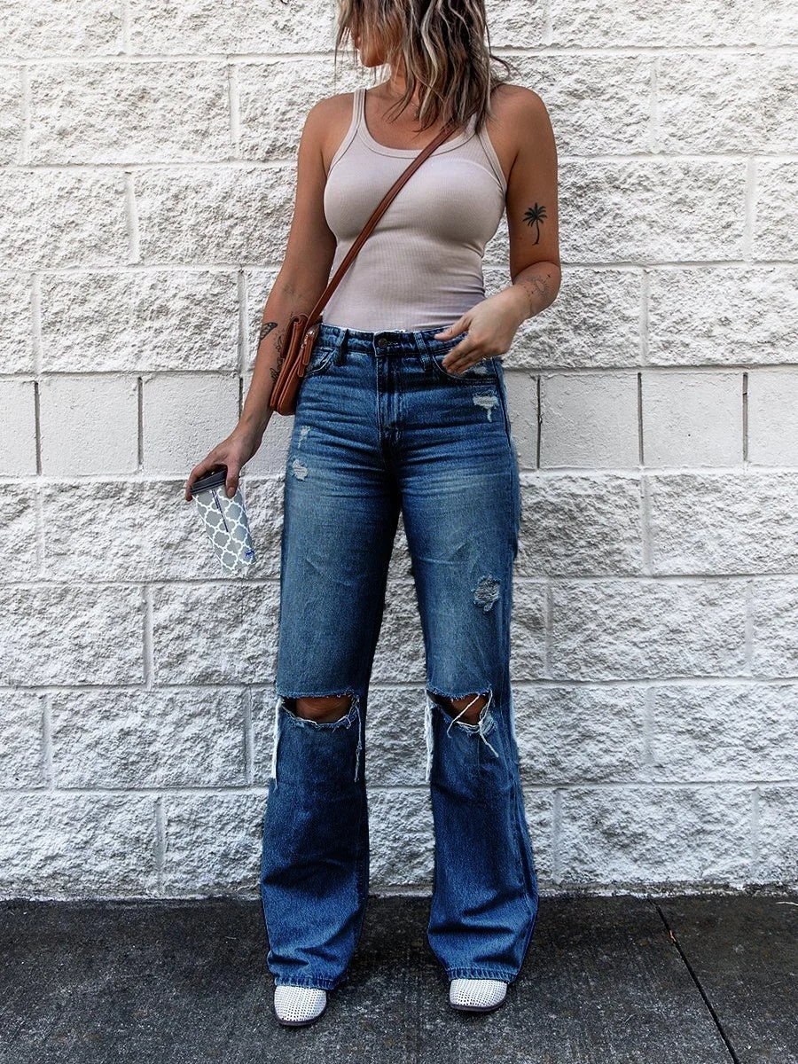 Women Half Sleeve V-neck Solid Color Dress