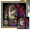 (Multi Style)Stained Glass Dragon-Full Embroidery 3 strands 11CT Stamped Cross Stitch-50*50CM/40*40CM