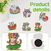 (US Only)6Pcs Diamond Painting Refrigerator Magnets Diamond Art Kits for Adults (Cat)