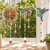 3PCS-2 5D DIY Diamond Painting Wind Chimes Suncatcher Kit Double Sided Diamond Art Kits Suncatcher with Crystal Pendant for Home Wall Window Decor Adults DIY Art Craft
