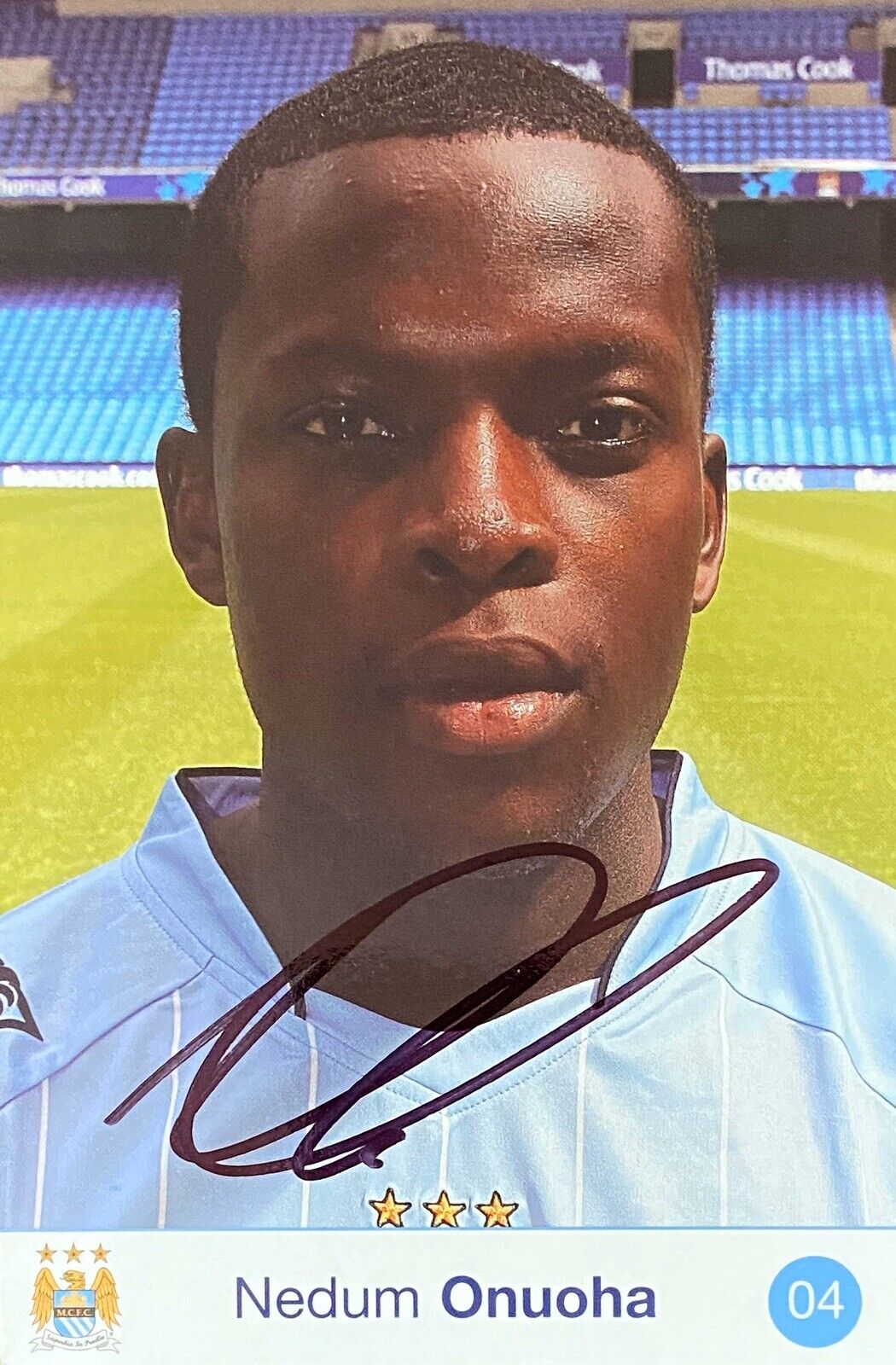 Nedum Onuoha Genuine Hand Signed 6X4 Official Manchester City Photo Poster painting / Card