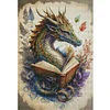 (Big Size) Dragon Reading Book - 11CT Stamped Cross Stitch 40*60cm/15.75*23.62in