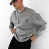 Men's Fashion Smiley Printed Oversized Casual Sweatshirt by Inlyline