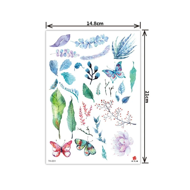 New style tattoo stickers anti-real big picture waterproof sweat flower arm tattoo stickers sika deer parrot tattoo stickers