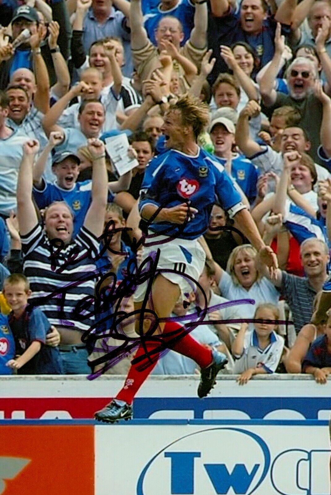 Teddy Sheringham Signed 6x4 Photo Poster painting Portsmouth Man Utd Autograph Memorabilia + COA