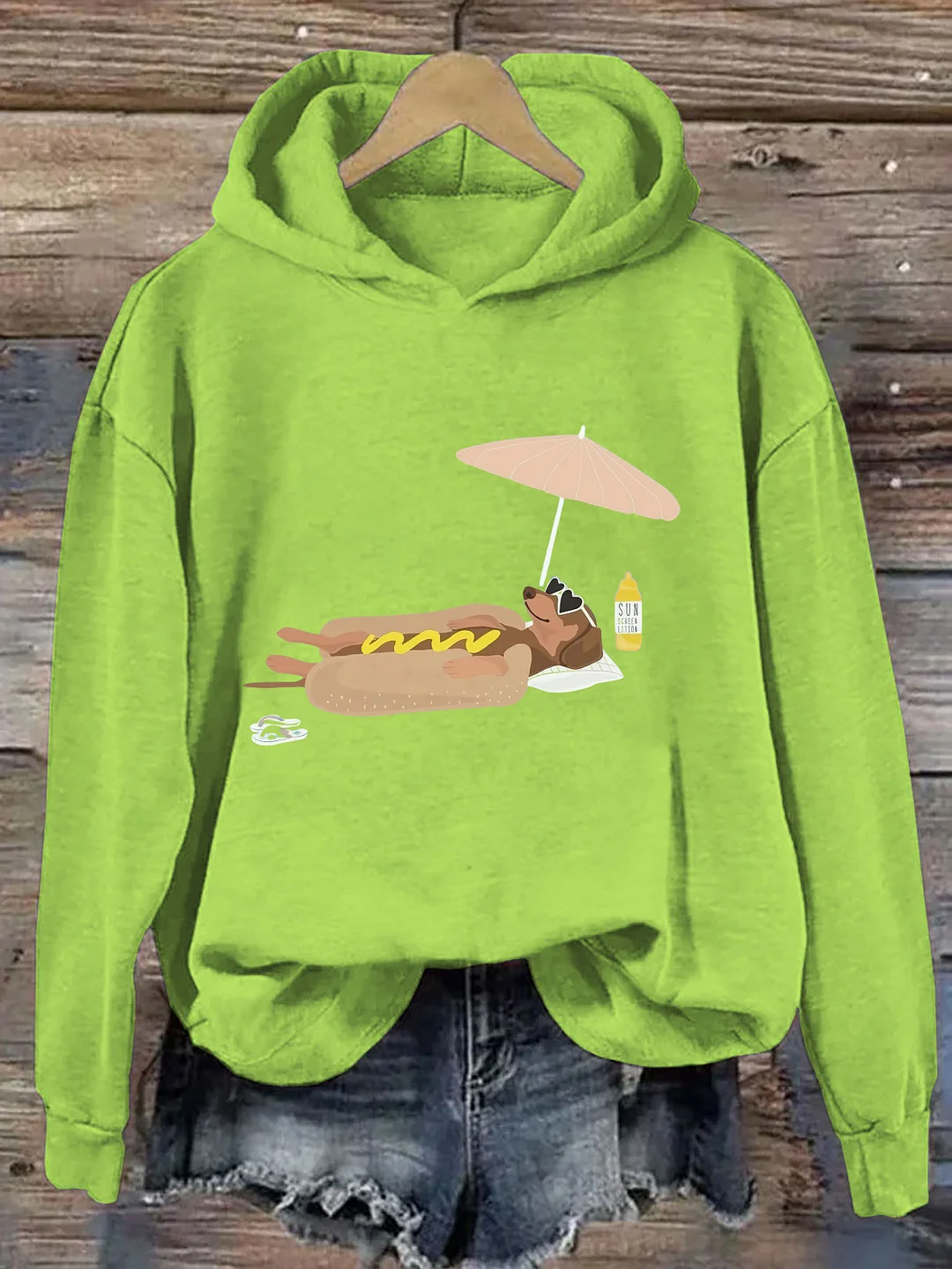 Dog Lounging by Hot Dog  Hoodie