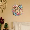 Acrylic Special Shape Peony Butterfly 5D Diamond Painting Wreath Clock