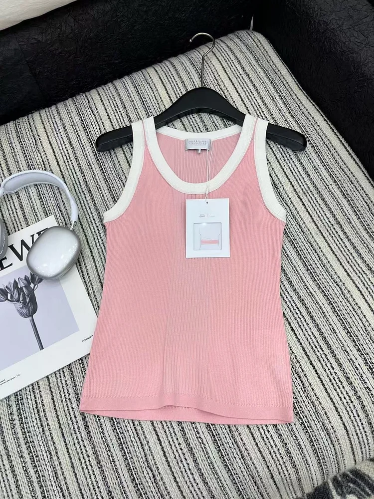 Women's  Tank Top Cropped Armless Top