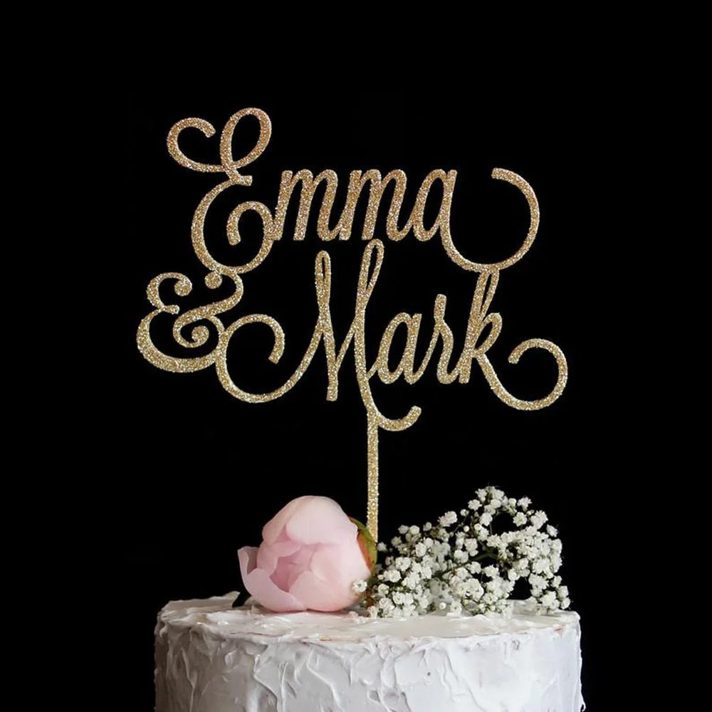 Custom Wedding Cake Topper with Couple Last Name Personalized Mr&Mrs Wedding cake topper Calligraphy Party Decor For Anniversary