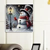 Winter Stra&szlig;enlaterne Schneemann - runder Bohrer Diamantmalerei - 40*40cm