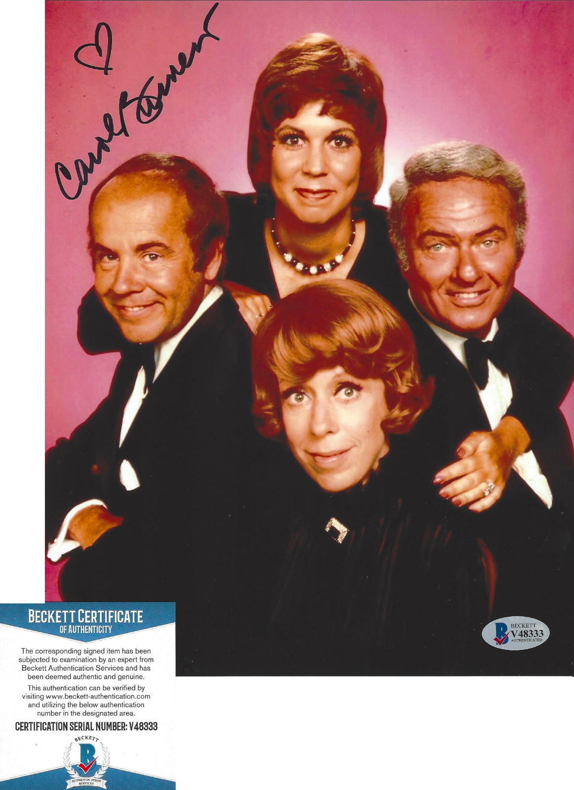 CAROL BURNETT SIGNED 8x10 SHOW Photo Poster painting 2 COMEDY ACTRESS PROOF BECKETT COA BAS