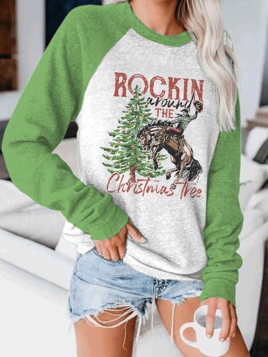 Women's Rocking Around The Christmas Tree Print Sweatshirt
