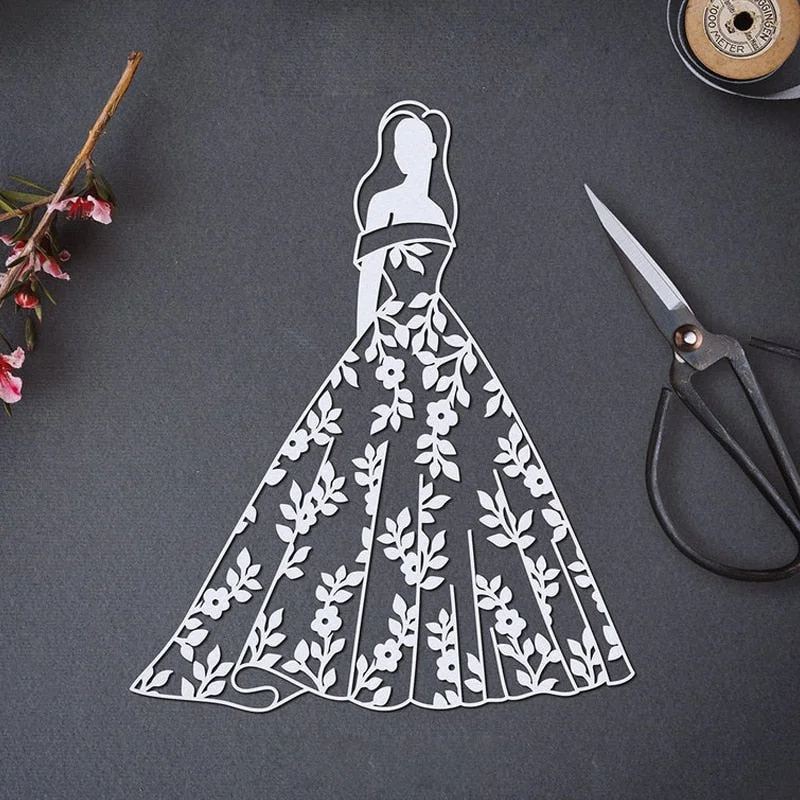 Elegant Bride Metal Cutting Dies For DIY Scrapbook Cutting Die Paper Cards Embossed Decorative Craft Die Cut New
