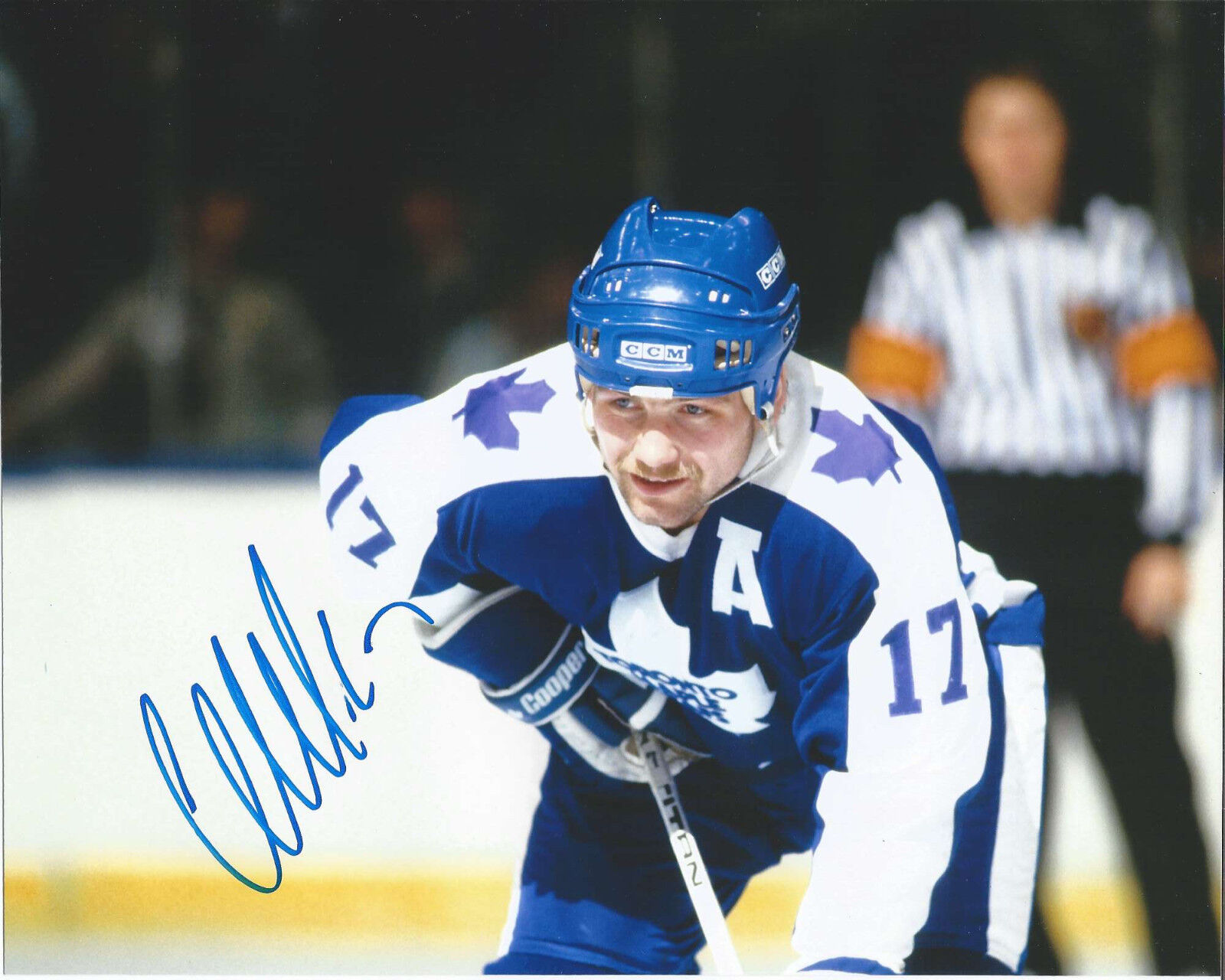 TORONTO MAPLE LEAFS WENDEL CLARK SIGNED 8X10 Photo Poster painting W/COA WENDELL VINTAGE 2