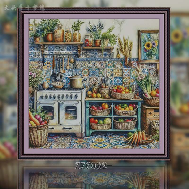 【ZZ6032- The kitchen is filled with the aroma of fruits】 Painting Fairy Cross Stitch